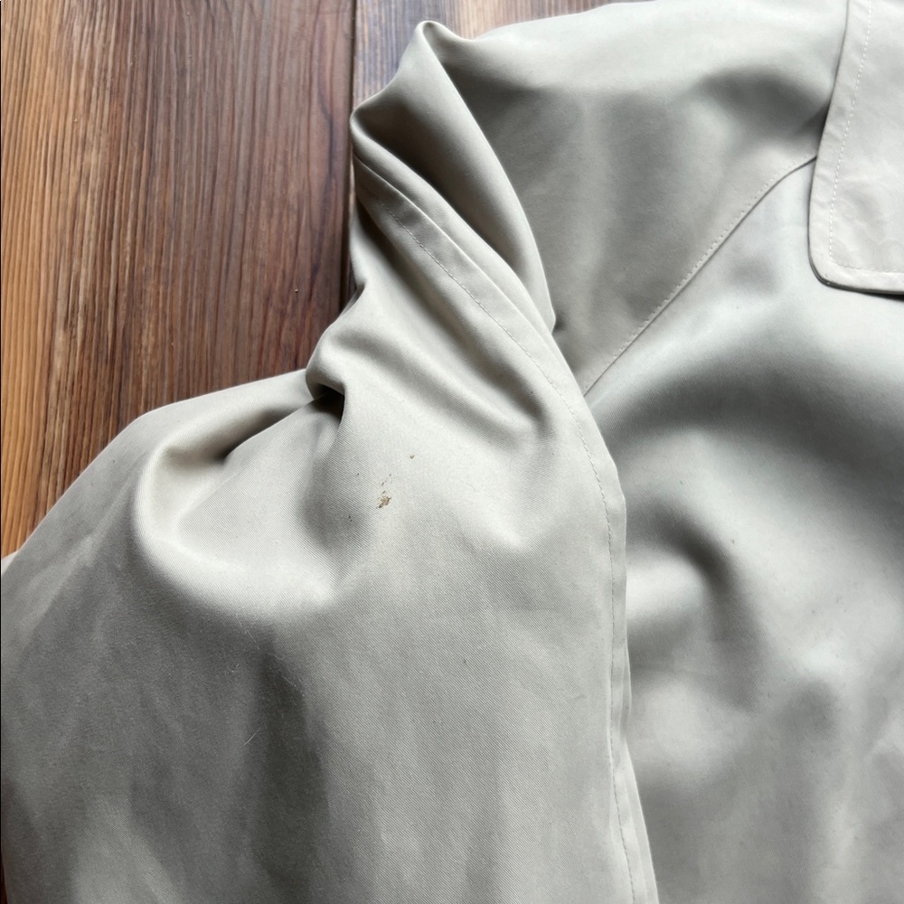 National Wildlife Federation Trench Coat Lined Embroidered Herons Tan Medium - Picture 10 of 12
